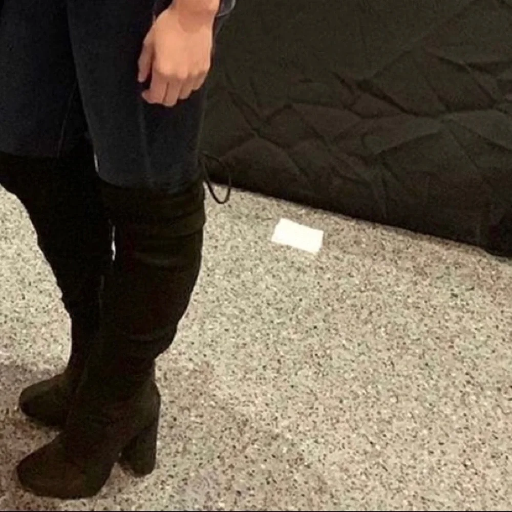 Lulu's Black Thigh High Boots - Size 6